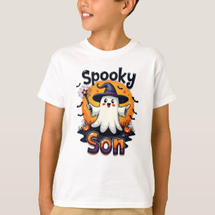 Camiseta Halloween Spooky Son Ghost com Witch Hat