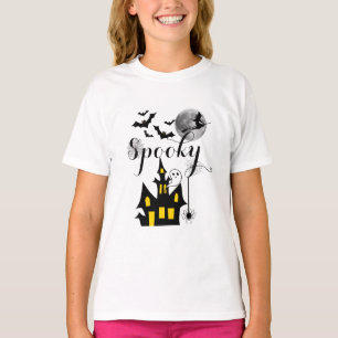 Camiseta Halloween Spooky Spider morcego bruxa assombrada