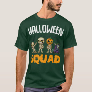 Camiseta Halloween Squad Lazy Costume Mummy Skeleton Pumpki