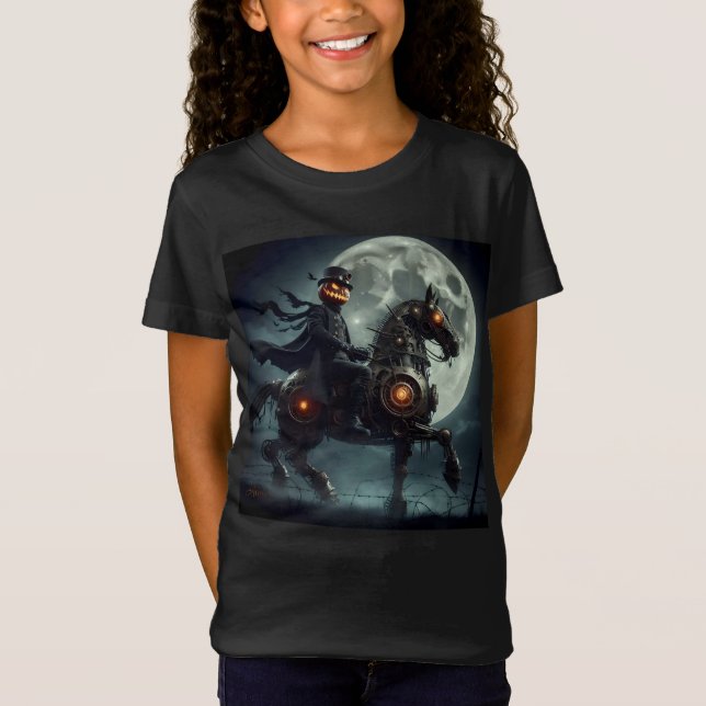 Camiseta Halloween Steampunk Cavaleiro Sem Cabeça (Frente)