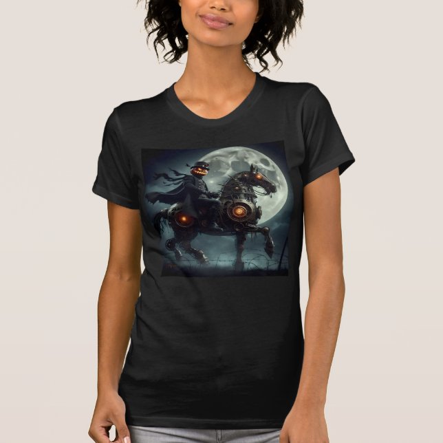 Camiseta Halloween Steampunk Cavaleiro Sem Cabeça (Frente)