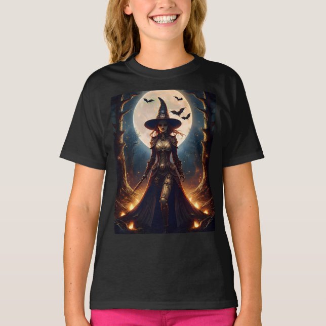 Camiseta Halloween Steampunk Forest Witch (Frente)