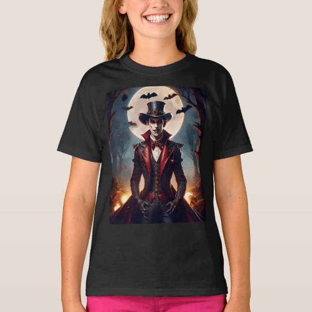 Camiseta Halloween Steampunk Gótico Zumbi Vampiro (Frente)