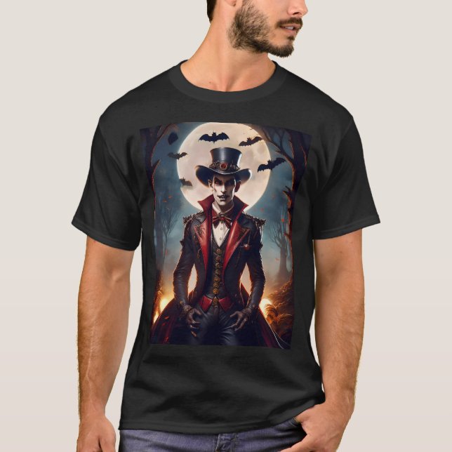 Camiseta Halloween Steampunk Gótico Zumbi Vampiro (Frente)