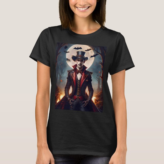 Camiseta Halloween Steampunk Gótico Zumbi Vampiro (Frente)