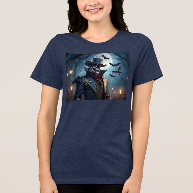 Camiseta Halloween Steampunk Southern Gothic Zumbi (Frente)