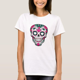 Camiseta Halloween SUGAR SKULT fácil fantasia Dia do México