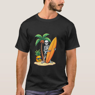 Camiseta Halloween Surfer Skeleton Costume Hawaii Surf