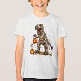 Camiseta Halloween T Rex Múmia Crianças