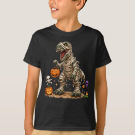 Camiseta Halloween T Rex Múmia Crianças