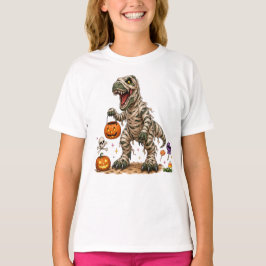 Camiseta Halloween T Rex Múmia Crianças