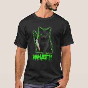 Camiseta Halloween terríveis gatos pretos engraçados gatinh
