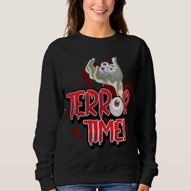 Camiseta Halloween Terror Time Zombie Mão com Olhos (Frente)