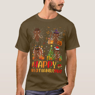 Camiseta Halloween Thanksgiving Christmas Woolly Hallothank
