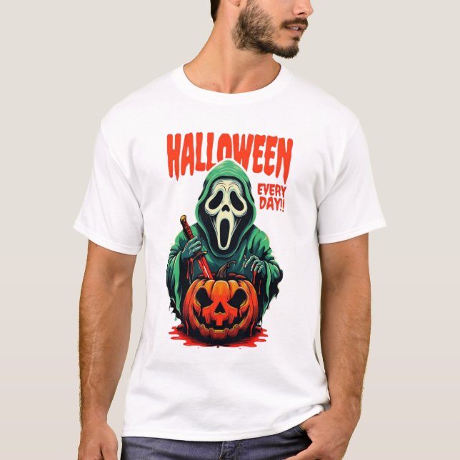 Camiseta Halloween Todos os Dias | Grito Ghostface (Frente)