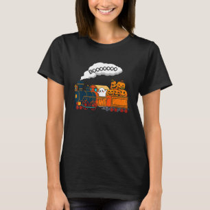 Camiseta Halloween Train Boo Engraçado Fantasma Pumpkin Tod