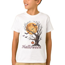 Camiseta Halloween Tree e Abóbora Jack-o'-Lantern