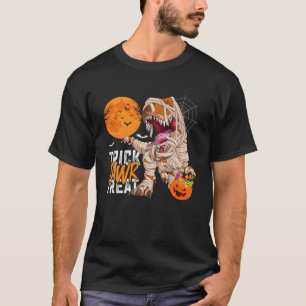 Camiseta Halloween Trick Rawr Treat T Rex Dinosaur Mummy Bo