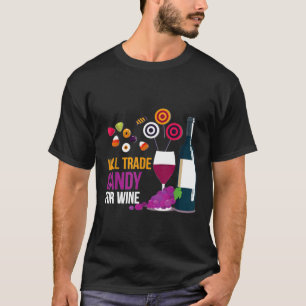 Camiseta Halloween Trocará Doces Para Trick Ou Trea De Vin