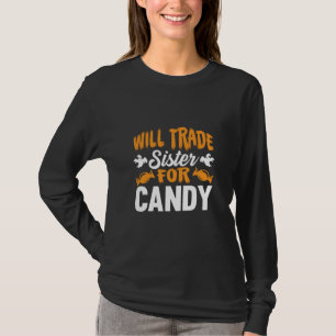 Camiseta Halloween Trocará Irmã Para O Aniversário De Doces