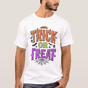 Camiseta Halloween Truque Tratamento Aranha Divertida Teia