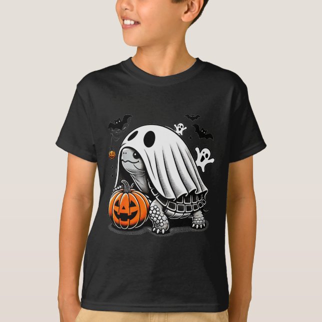 Camiseta Halloween Turtle Ghost Pumpkin Costume Terran Tort (Frente)