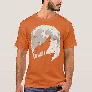 Camiseta Halloween uivando lobisomem na lua Costume par