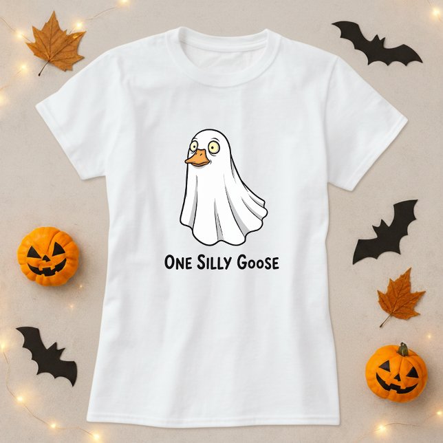 Camiseta Halloween Um Bobo Goose Tee; Fantasma Fantasma (Criador carregado)