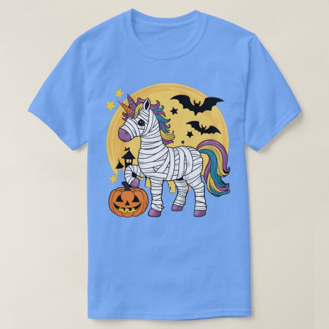 Camiseta Halloween Unicorn Mummy (Frente do Design)