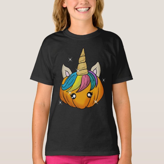 Camiseta Halloween - Unicorn Pumpkin (Frente)