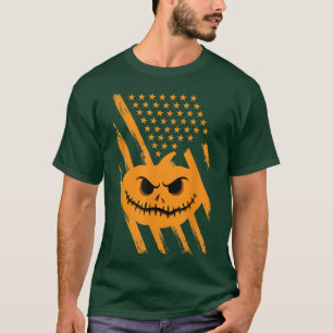 Camiseta Halloween Usa Bompkin Estados Unidos Stars and Str