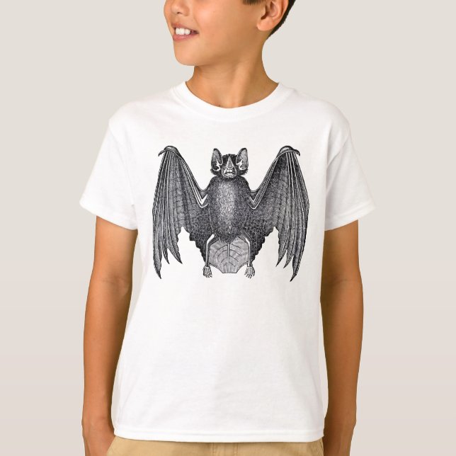 Camiseta Halloween Vampire Bat Spooky Crianças Assustadoras (Frente)