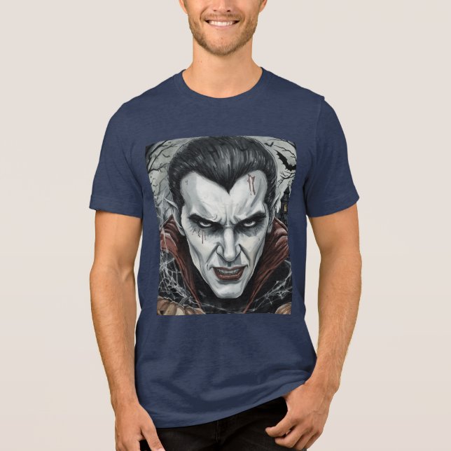 Camiseta Halloween, Vampiro Sedento, Campo de Abóboras (Frente)