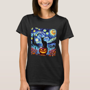 Camiseta Halloween Van Gogh Starry Night Black