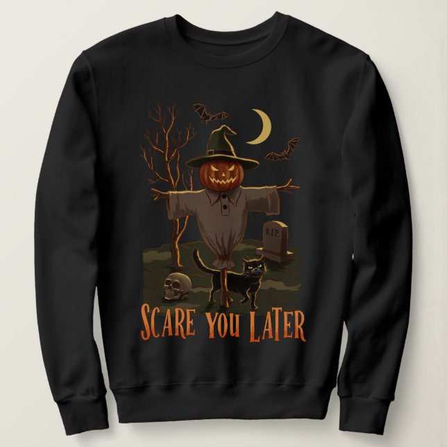 Camiseta Halloween Vibes - Cabeça De Abóbora (Frente do Design)