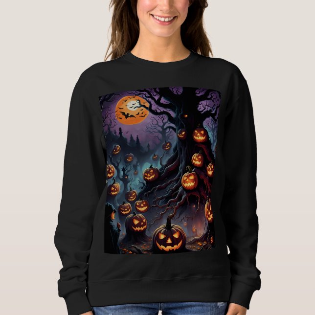 Camiseta Halloween Vibes (camisa de suor) (Frente)