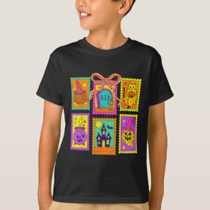 Camiseta Halloween Vibes Escreve o Arco Coquette Pumpkin Br
