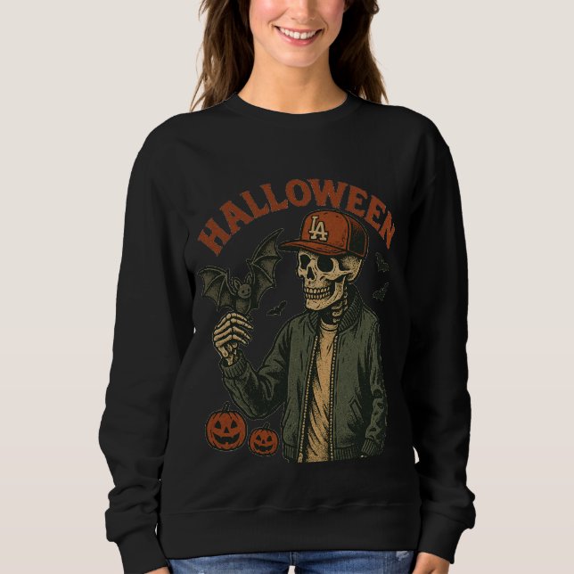 Camiseta Halloween Vintage - Esqueleto Assustador  (Frente)