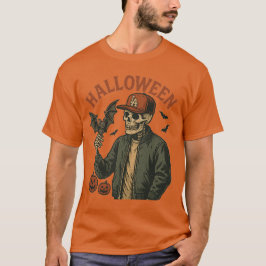 Camiseta Halloween Vintage - Esqueleto Assustador