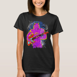 Camiseta Halloween Werewolf Tocando Música de Violão Lycant