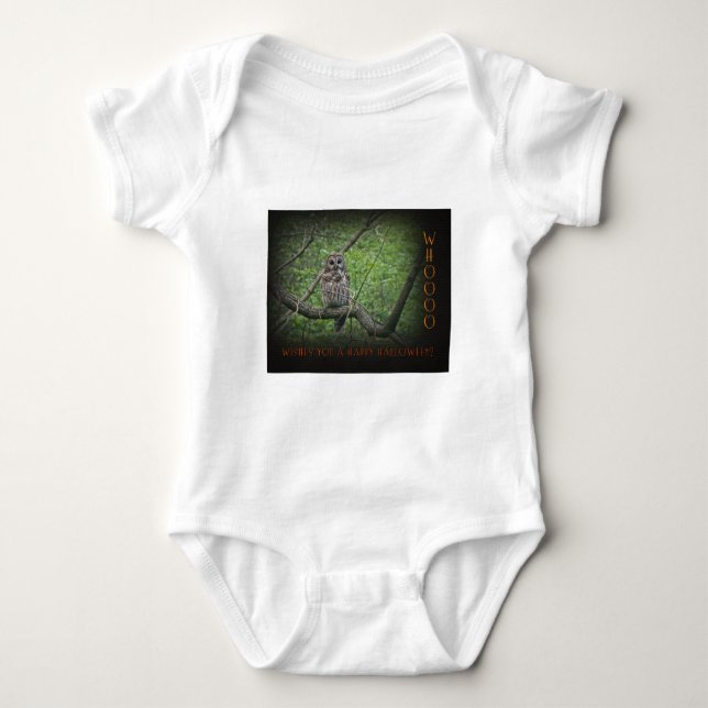 Camiseta Halloween Wishies - Coruja Barred (Frente)