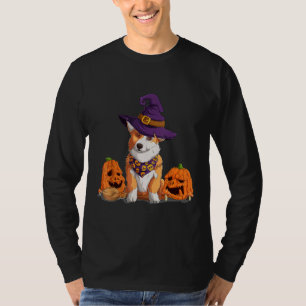 Camiseta Halloween Witch Corgi Costume Pumpkin Dog Corgi O