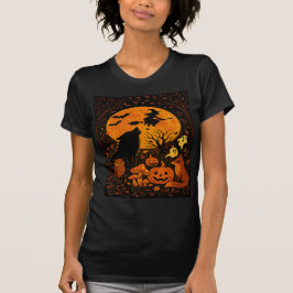 Camiseta Halloween Witch Flying on Broomstick
