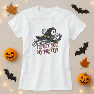 Camiseta Halloween Witch Hat Magic Eu vou pegar meu Bonito