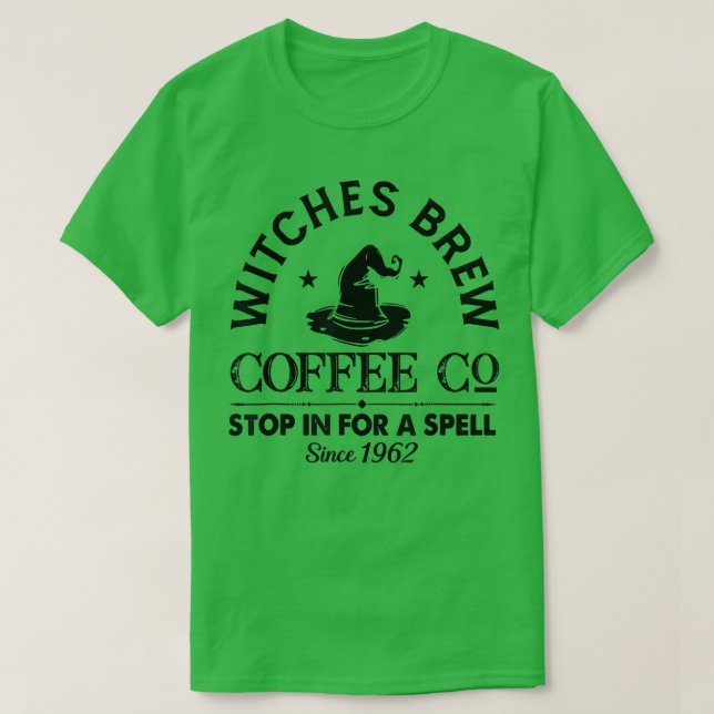 Camiseta Halloween Witch Hat Witches Brew Coffee & Co  (Frente do Design)