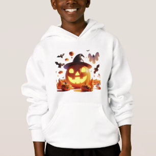 Camiseta Halloween Witch Pumpkin White Ghost Bats Magic