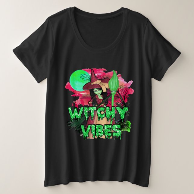 Camiseta Halloween Witchy Vibes (Frente do Design)