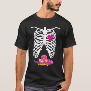 Camiseta Halloween Xray Skeleton Rib Cage Candy Boys G