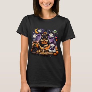 Camiseta Halloween Yoga Pug & Gatos – Fofo