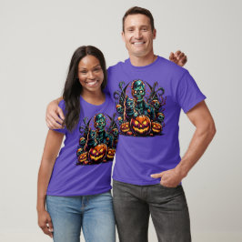 Camiseta Halloween Zombie e Cat